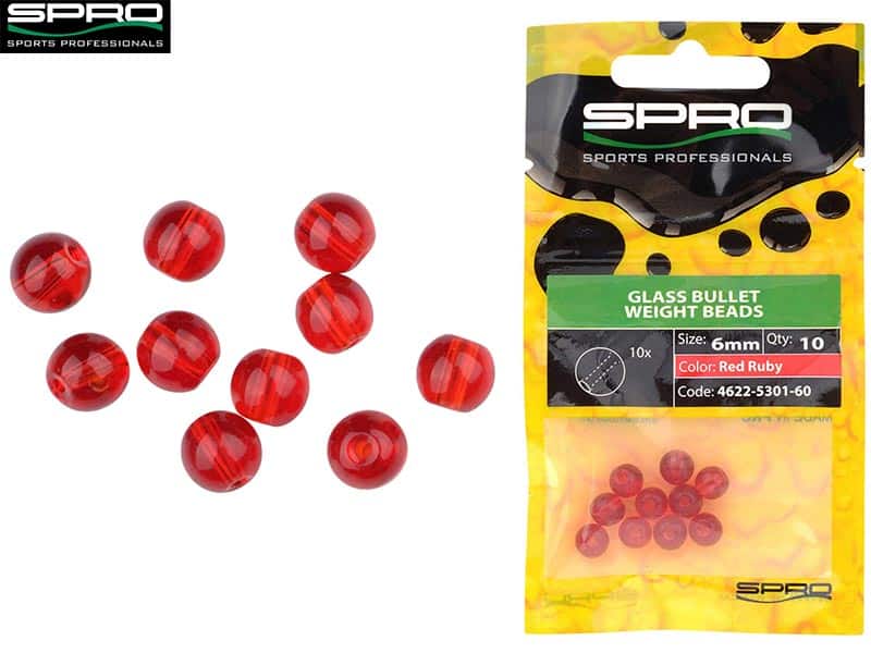 Spro Round Smooth Glass Beads - 4 mm - red ruby