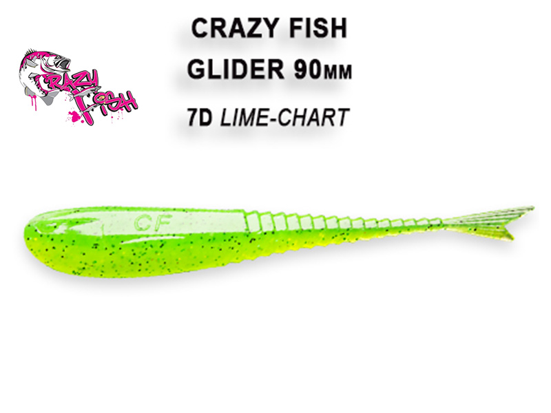 Crazy Fish Glider - 9 cm - 7d - lime chart