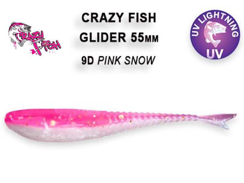 Crazy Fish Glider - 5.5 cm - 9d - pink snow- floating