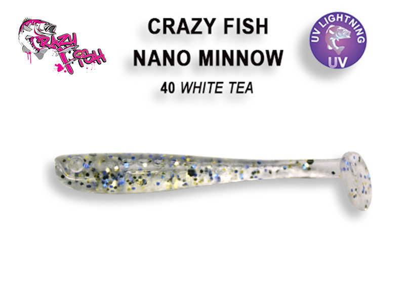 Crazy Fish Nano Minnow - 5.5 cm - 40 - white tea