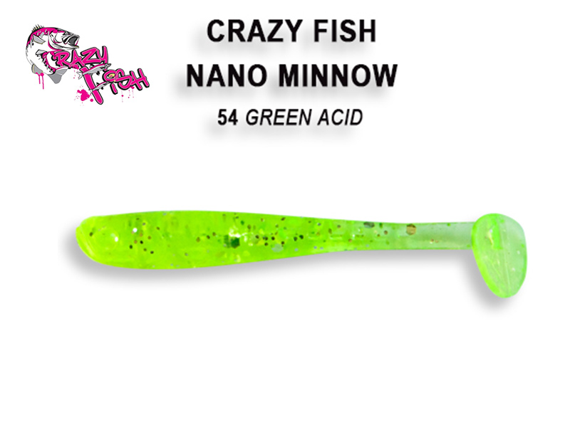 Crazy Fish Nano Minnow - 5.5 cm - 54 - green acid