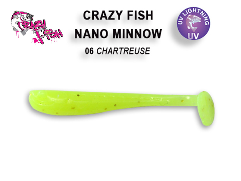Crazy Fish Nano Minnow - 5.5 cm - 6 - chartreuse