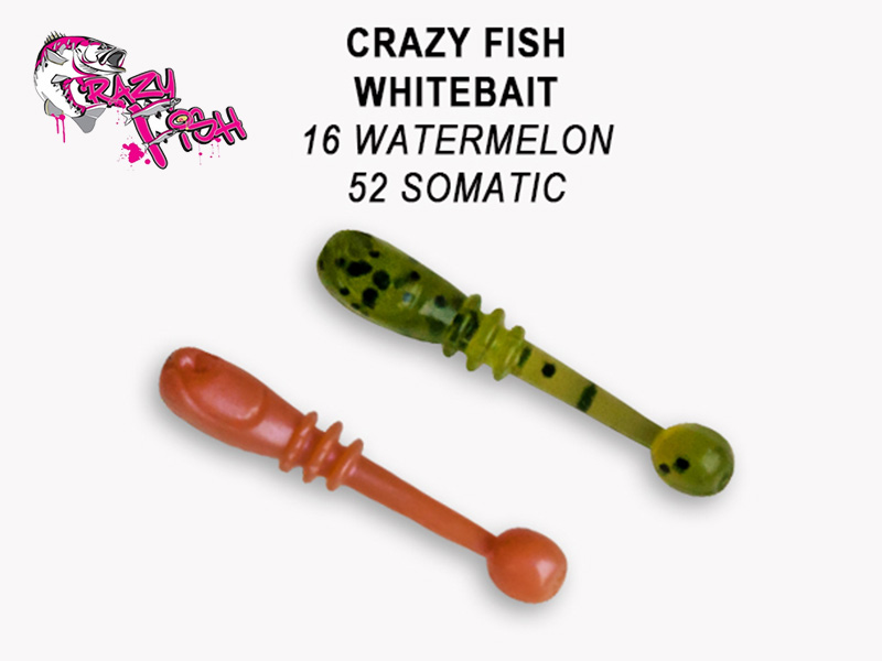 Crazy Fish Whitebait - 2 cm - 16 - watermelon - 52 - somatic