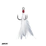 BKK - Spear 21 - SS - Feathered Treble Hooks - White
